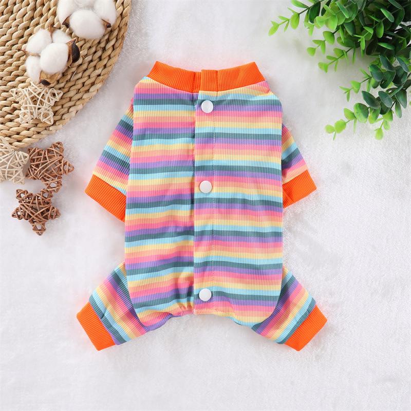 

Смугастий літній наряд для домашнього улюбленця: Милий, еластичний, чотирилапий костюм для малих та середніх собак та котів (Тедді, Бішон, Померанський шпіц) XXL Chest 55cm, Back 43cm, Weight 12-15kg