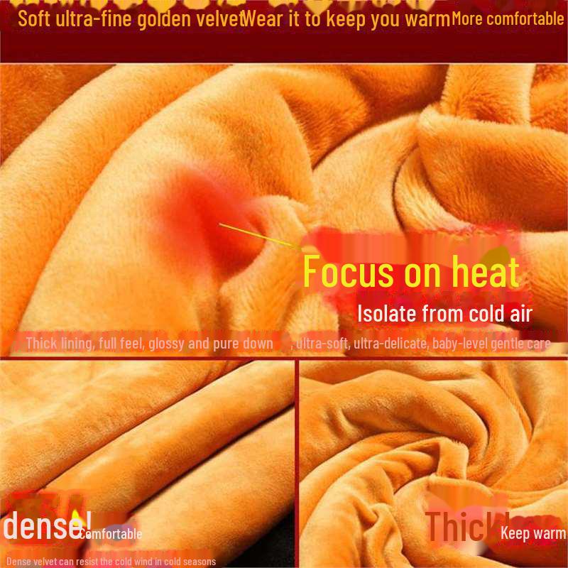 Men's Trendy Thermal Underwear Set: Teen Plus Velvet, Thickened Warm Bottoming Shirt & Pants for Autumn/Winter