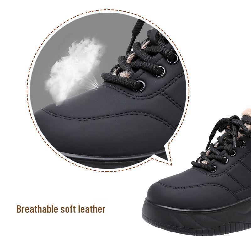 Women's Fleece-lined High-top Winter Shoes – Thick-soled, Warm, Non-slip, Casual Board Style