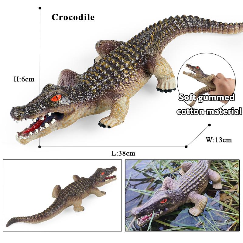 Oenux Insect Animal Wild Reptile Model Lizard Crocodiles Action Figures Soft Cotton Cute Fun Halloween Education Toy Kid Gift