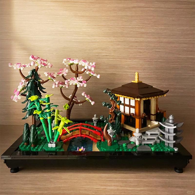 Креативный сад дзен строительные блоки бонсай дерево букет цветов кирпичи модель — фото 5