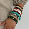 Acryl Boho Armbänder Leopardenmuster Geometrische Armbänder Vintage Gebogenes Röhrenarmband Mädchen