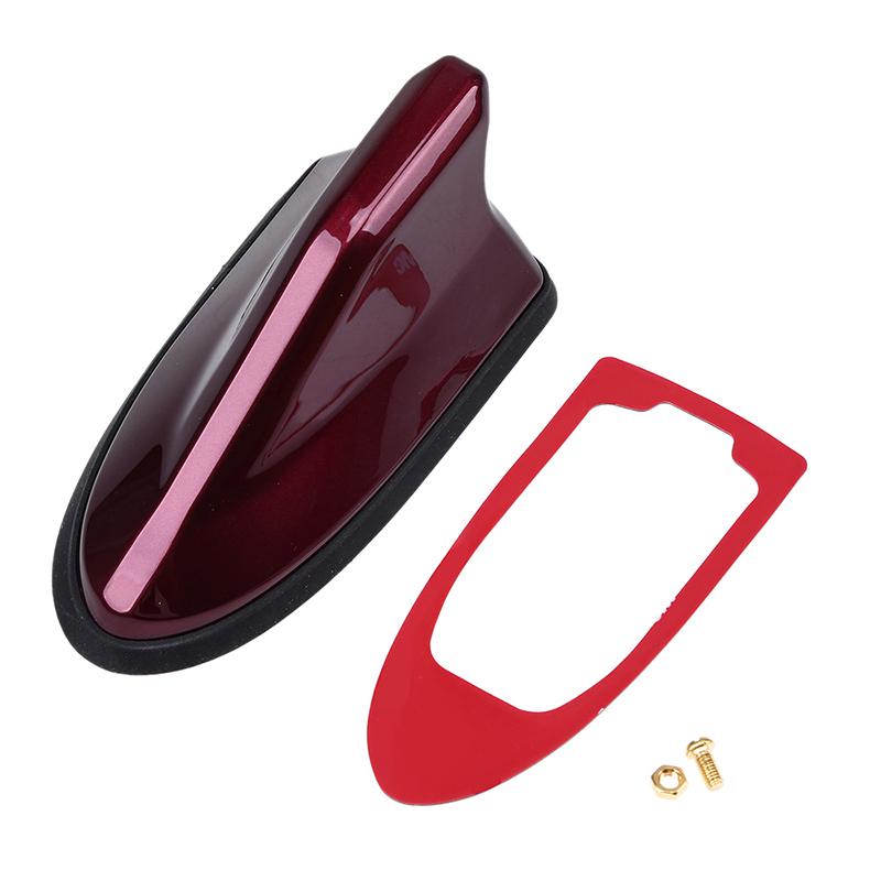 Shark Fin Antenna Universal Car Radio FM/AM Signal Amplifier Decorative Roof Aerial Base Sticker for SUV Sedan Auto Tuning