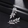 Women Collar Button Honeysuckle Leaf Shape Lapel Brooch Pin Suits Coats Bags Scarves Badge Versatile Accessory