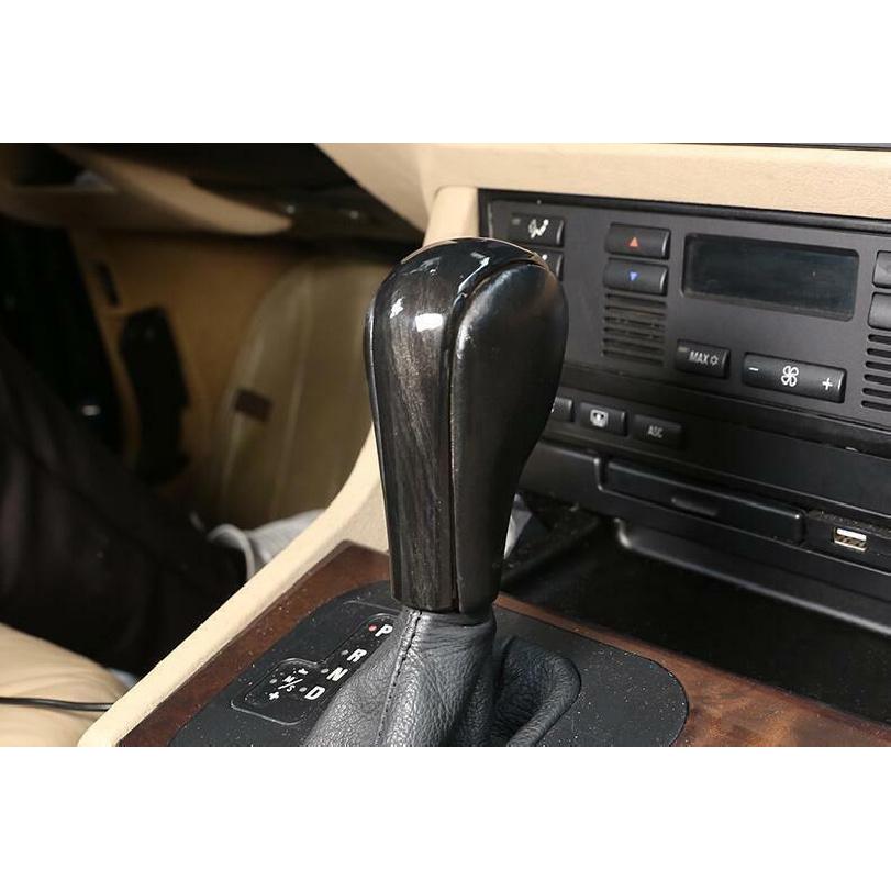 Black Wood Grain Console Gear Shift Knob Trim 1X For BMW 3-Series E90 2005-2012