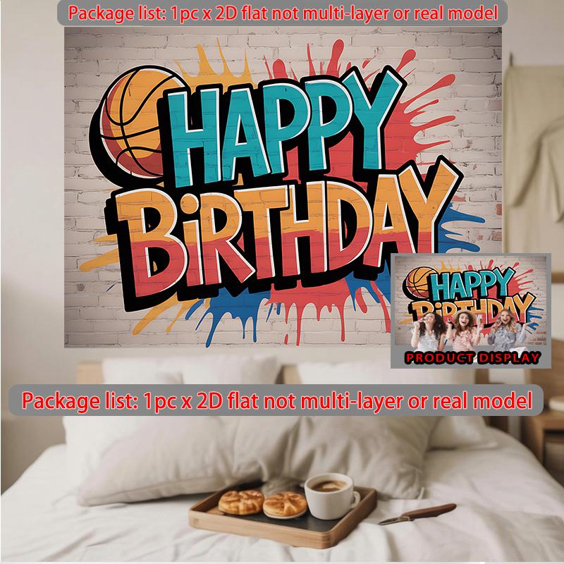 Party Backdrop Flat Pcgraffiti Style Basketball Brick Photo Booth Decor Front Door Decor