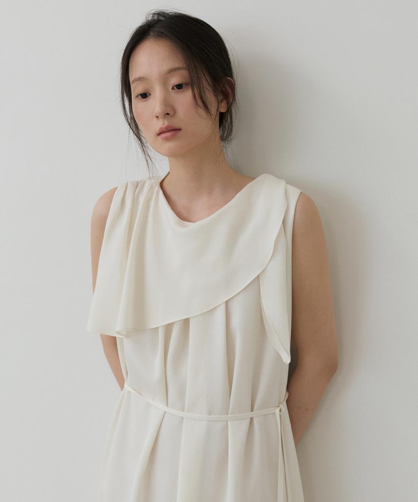 Towave Lu Ruffle Tie Dress_Cream