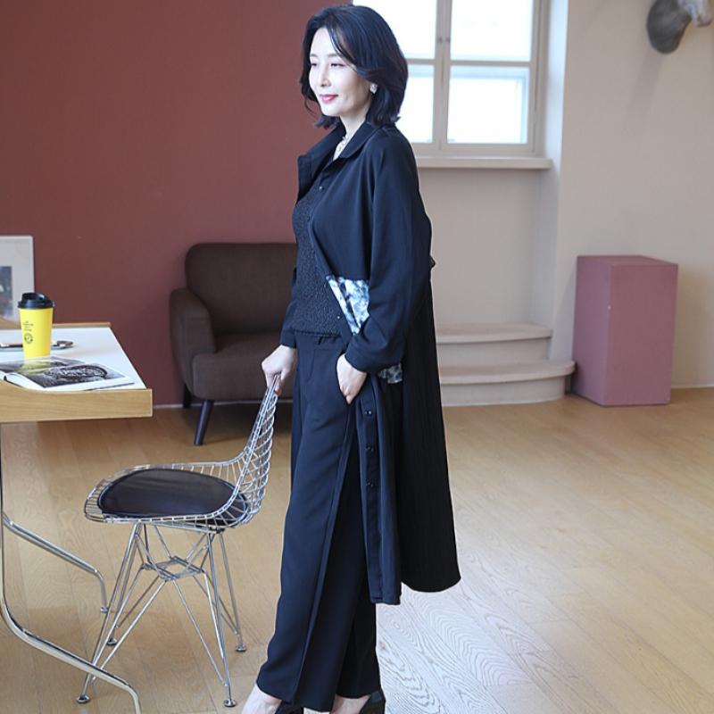 Shiz Madam Unbalanced Pocket Long Jacket J31710