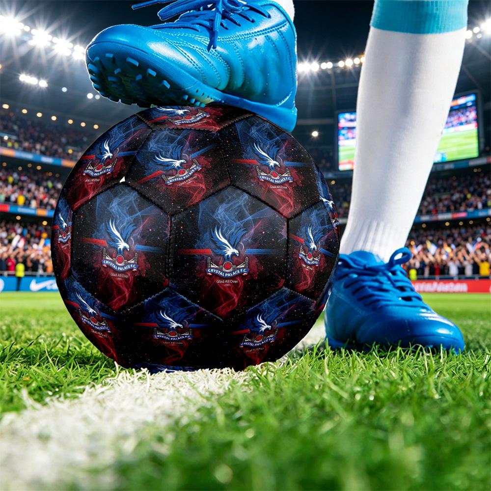 Crystal Palace FootballPrinted Size 5 Soccer Botball, Anti Slip Adult Match Football Souvenir for Football Fans