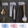 Plastic Cat Shaped Toothbrush Holder Non Perforated Facial Cleanser Storage Clip  Bathroom
