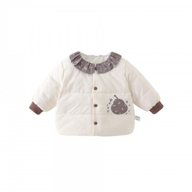 Baby Girl Winter Down Jacket Lightweight Warm Outerwear Toddlers 1-3 Years White Duck 90% Fill Power