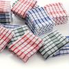 10pcs Large Checkered Cleaning Cloths Absorbent Reusable Dish Towels In Assorted Colors Red, Blue, Yellow, Orange Durable Polyester Fabric for Kitchen