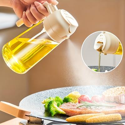 470ml Oil Sprayer Bottle 2-in-1 Oil Spray Pot Glass Spray Oil Dispenser Oil Jar Cruet BBQ Picnic Kitchen Baking Roasting Tool