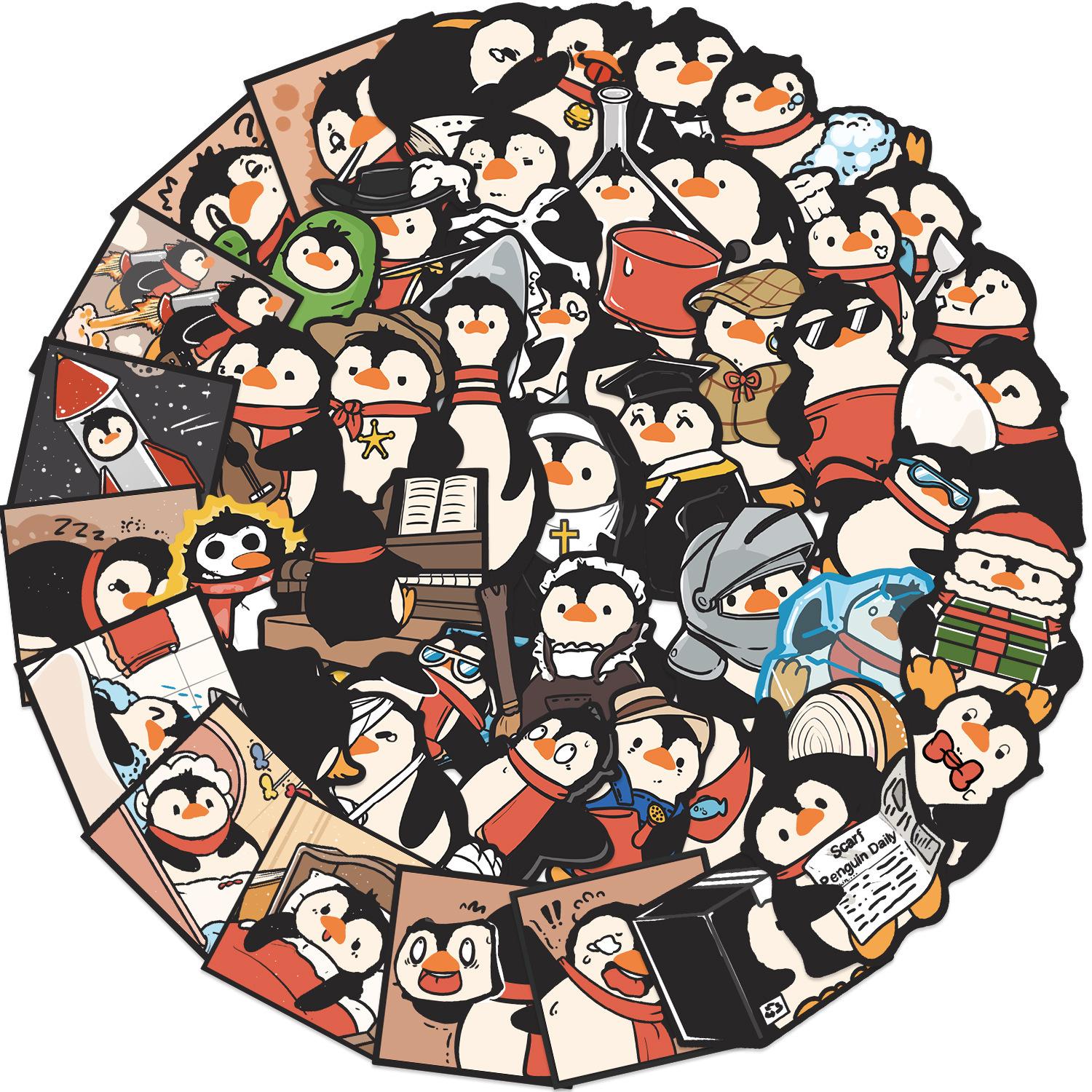 

50 Funny Penguin Graffiti Stickers for Guitar Computer Suitcase DIY Waterproof Stickers