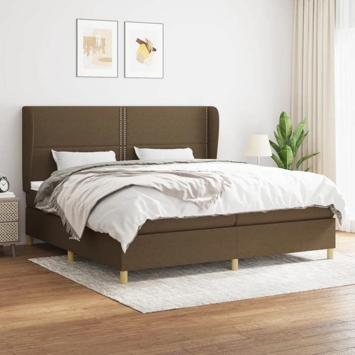 3128472 vidaXL Divan Bed with Mattress Dark Brown 200x200 Cm