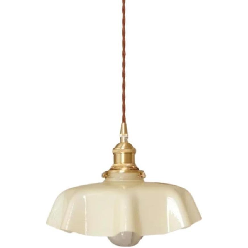 White Milk Glass Farmhouse Pendant Lights Brass Flower Shape Green Hanging Ceiling Lamp Kitchen Island Nordic Modern French Blue Chandelier Pink