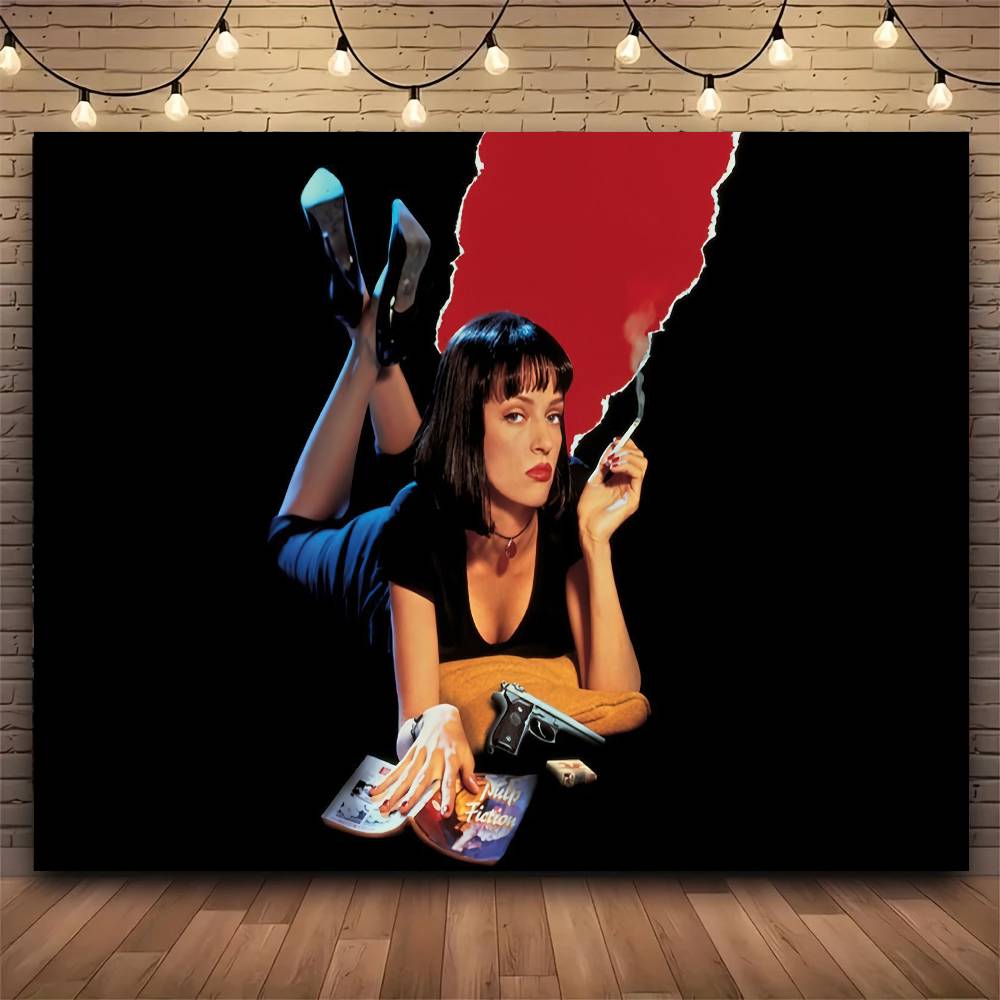 Classic Film Pulp Ffiction Cool Tapestry Print Large Tapestry Wall Hanging Wall Tapestry Decor Living Room Bedroom Home