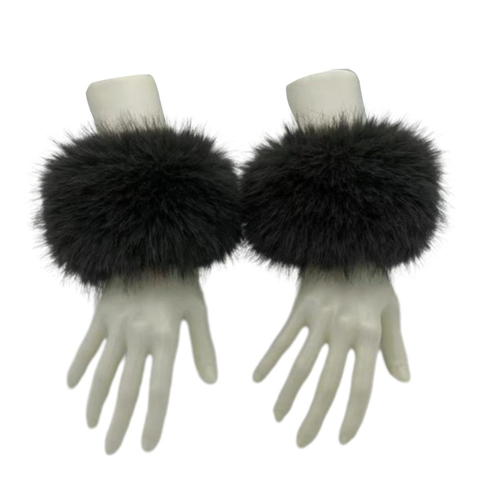Winter Warm Women Arm Warmer Plush Wrist Cuffs Soft Elastic Wrist Slap On Cuffs Arm Warmer Plush Thicken Accessories
