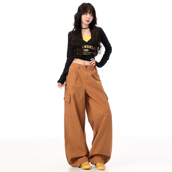 

Women s Wide-Leg Jeans – New Autumn Design, Multi-Pocket, Loose Fit, Casual Workwear XS