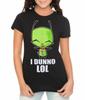 Invader Zim I Dunno Junior Women's 100% Cotton T-shirt Mens Tees Top