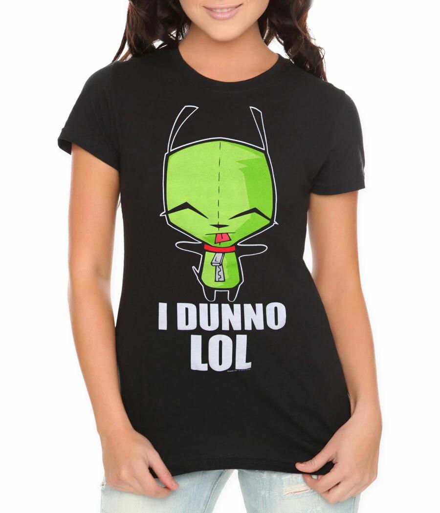 Invader Zim I Dunno Junior Women s 100% Cotton T-shirt Mens Tees Top S