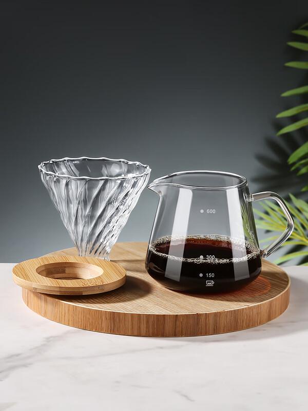 Filtre à café verseur en verre et pot de partage