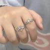Angel and Demon Couple Cartoon Ring Moonlight Stone Gift for Male and Female Friends Opening Ring Adjustable Lovers Jewelry Gift