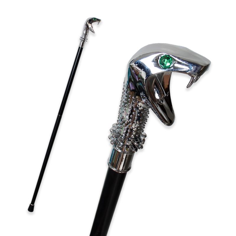 Bright Silver Cobra Head Walking Stick