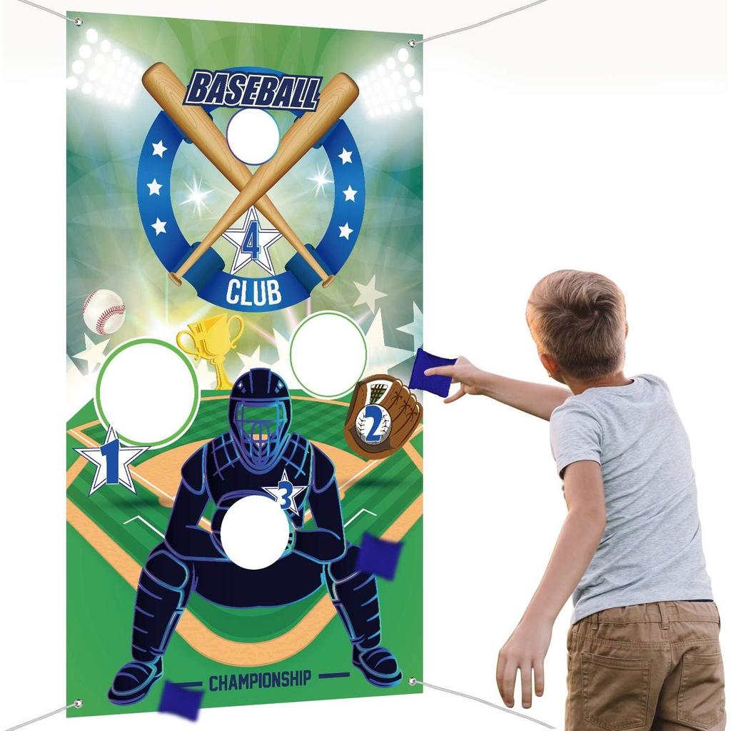 1 Stück, Baseball-Wurfspiele mit 3 Sandsäckchen, Indoor-Outdoor-Sandsäckchen-Wurfspiel für Sport-Mottoparty-Dekorationen Zubehör