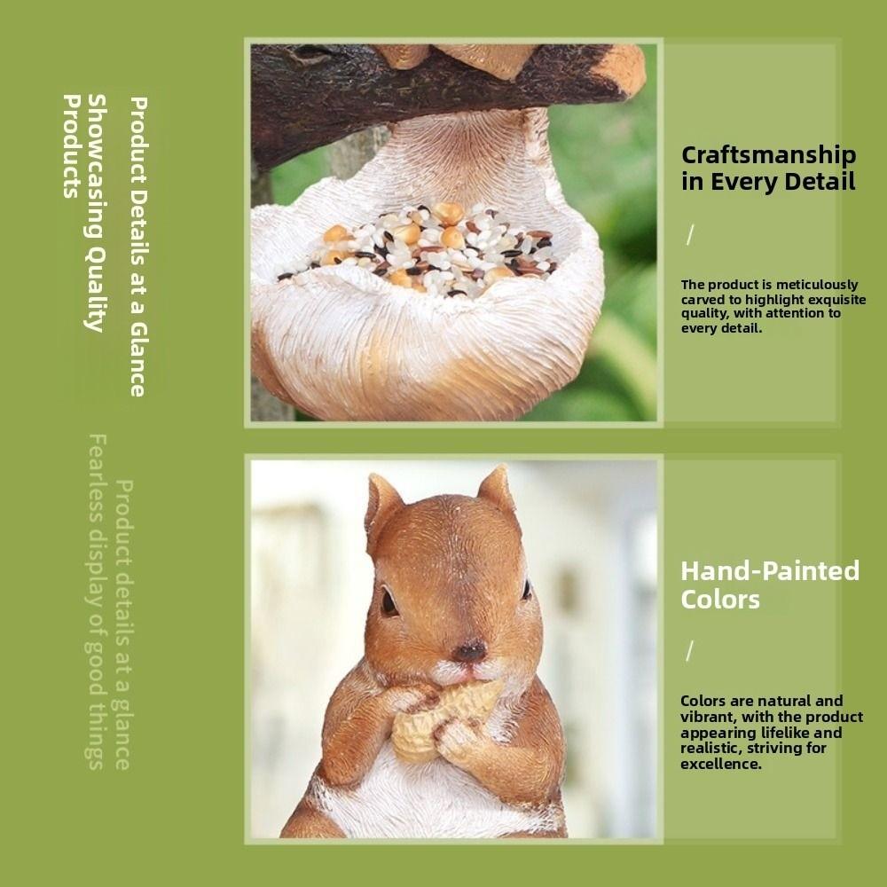 Cute Squirrel Tree Hanging Simulation Art Statue Animal Figurines  Parrot