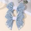 2Pcs Delicate Vintage Denim Bow Hair Clips Lace Floral Sequin Hairpins Fashion Hair Accessories For Girls Party Daily Heawear