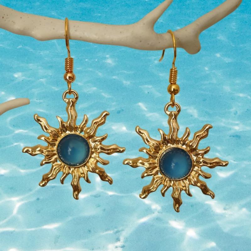 Gothic Sunflower Earrings Inlaid with Acrylic Funny Designer Elegant Geometric Y2K Earrings