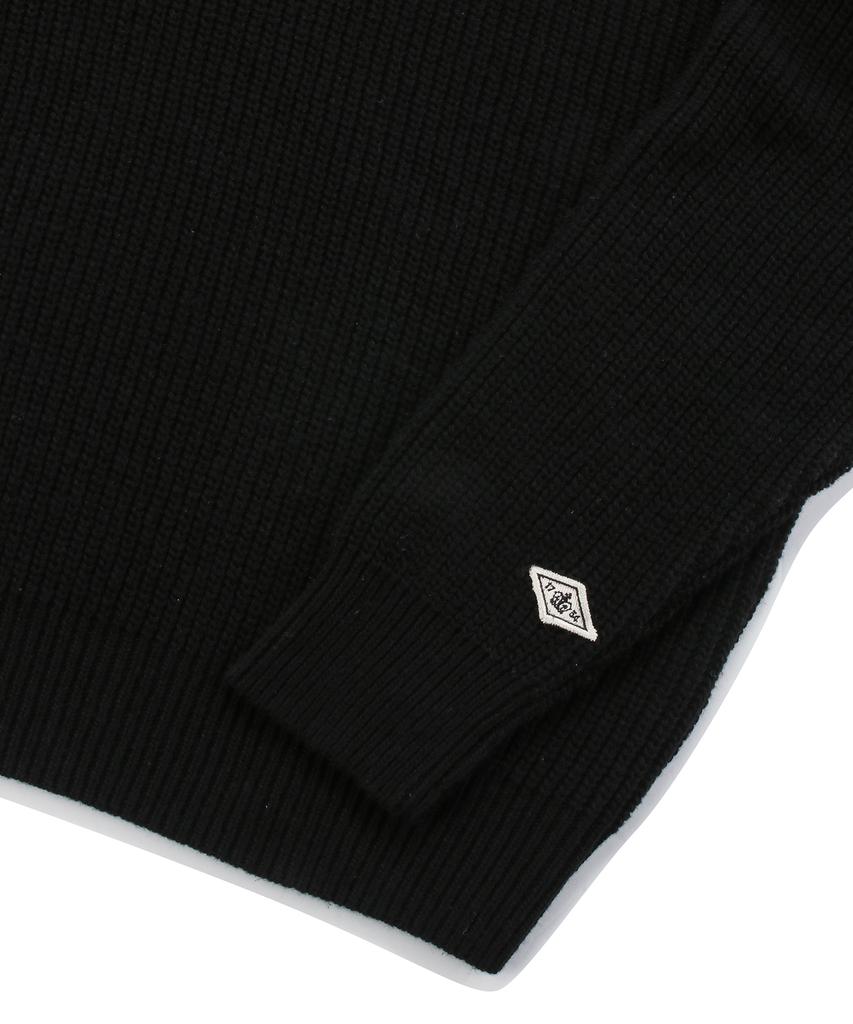 COLUMBIA UNIVERSITY 1754 Crown Overfit Round Sweater Black