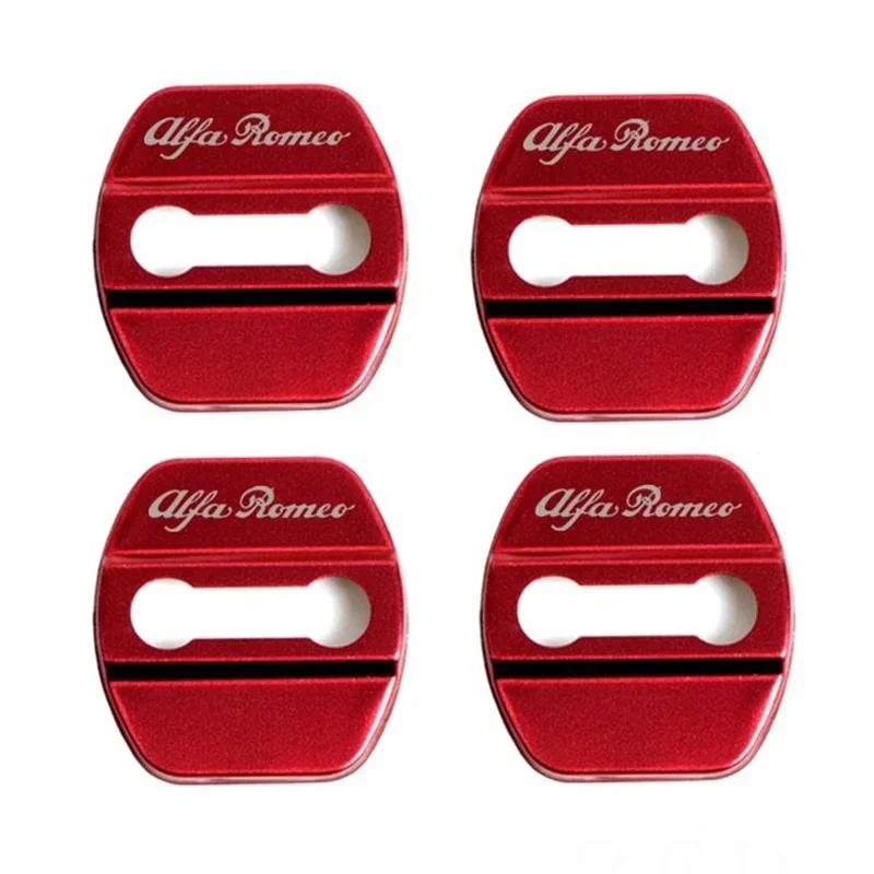 4Pcs Car Door Lock Protective Cover Sticker for Alfa Romeo Logo Sportiva Giulia Giulietta 159 156 MITO Stelvio 147 Accessories