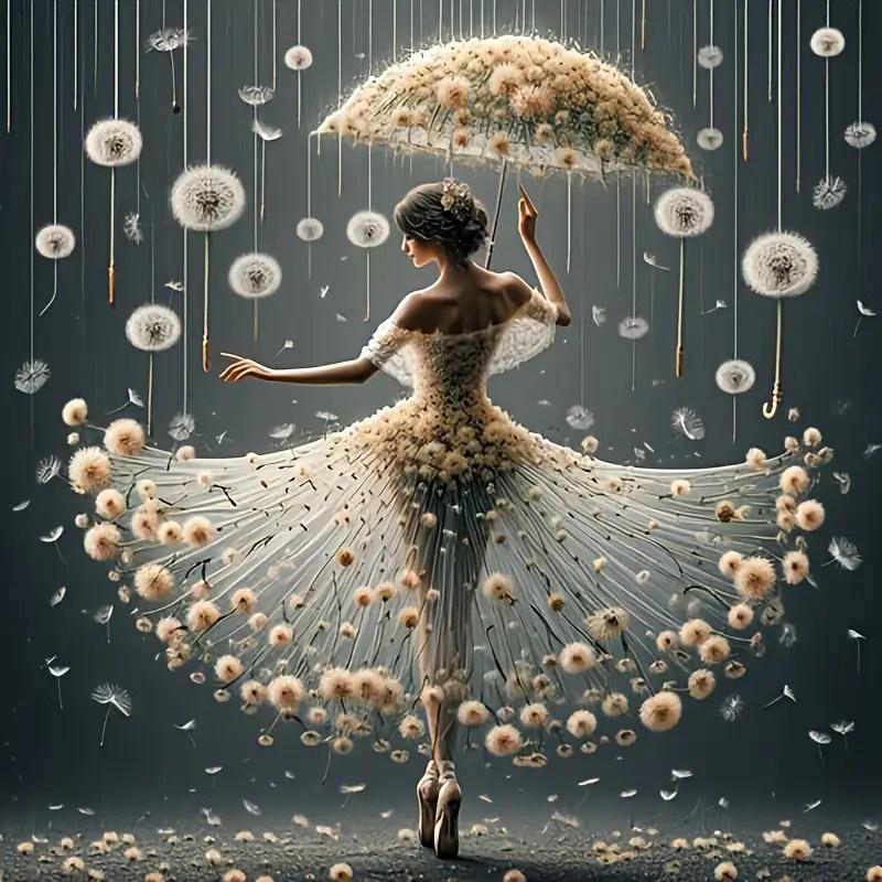 5d Diy Diamond Embroidery Girl Portrait Mosaic Needlework Home Decor Diamond Panting Dancer Full Round Drill 30x30cm