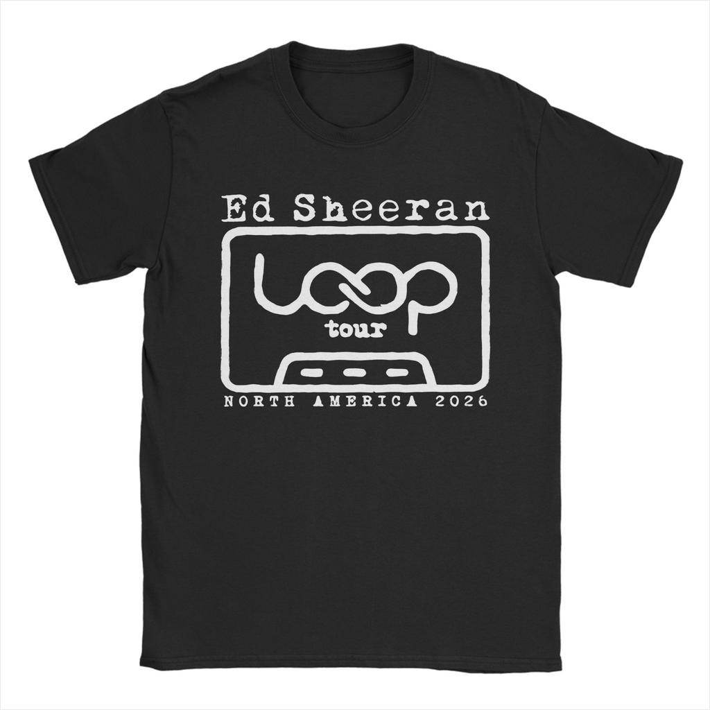 T-shirt Ed Sheeran Loop Tour Estate 2026 per Uomo Donna Magliette in Puro Cotone Manica Corta