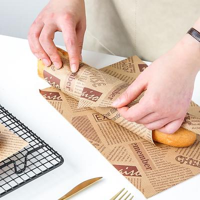 50Pcs Sandwich Wrappers Food Wax Paper Hamburger Fries Bread Baking Oil Paper Wrapping Baking Tools