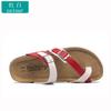 Fashion Low-top cork beach flip-flops beaded couple beach flip-flops soft heel flat slippers women summer unisex slippers