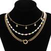 Multilevel Elegant Pearl Pendant Jewelry For Women Wedding Beads Pearl Chain Choker Necklaces N0278