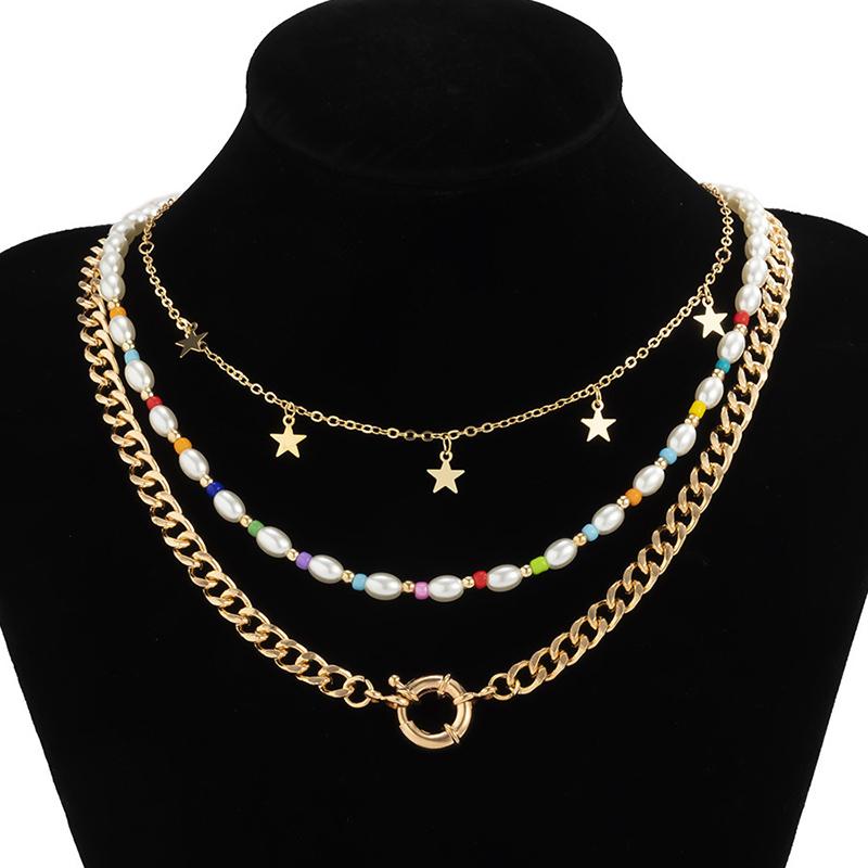 Multilevel Elegant Pearl Pendant Jewelry For Women Wedding Beads Pearl Chain Choker Necklaces N0278