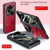 Z osłoną ekranu ze szkła hartowanego z zawiasem sprężynowym do OnePlus Open 1 + Open, etui z uchwytem ze skóry PU, w pełni zakrywające