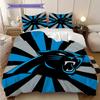 Carolina Panthers Pattern Bedding Quilt Set Quilt Cover Pillowcase Home Decoration Birthday Gift (1 * Duvet Cover + 2 * Pillowcase, Without Core)