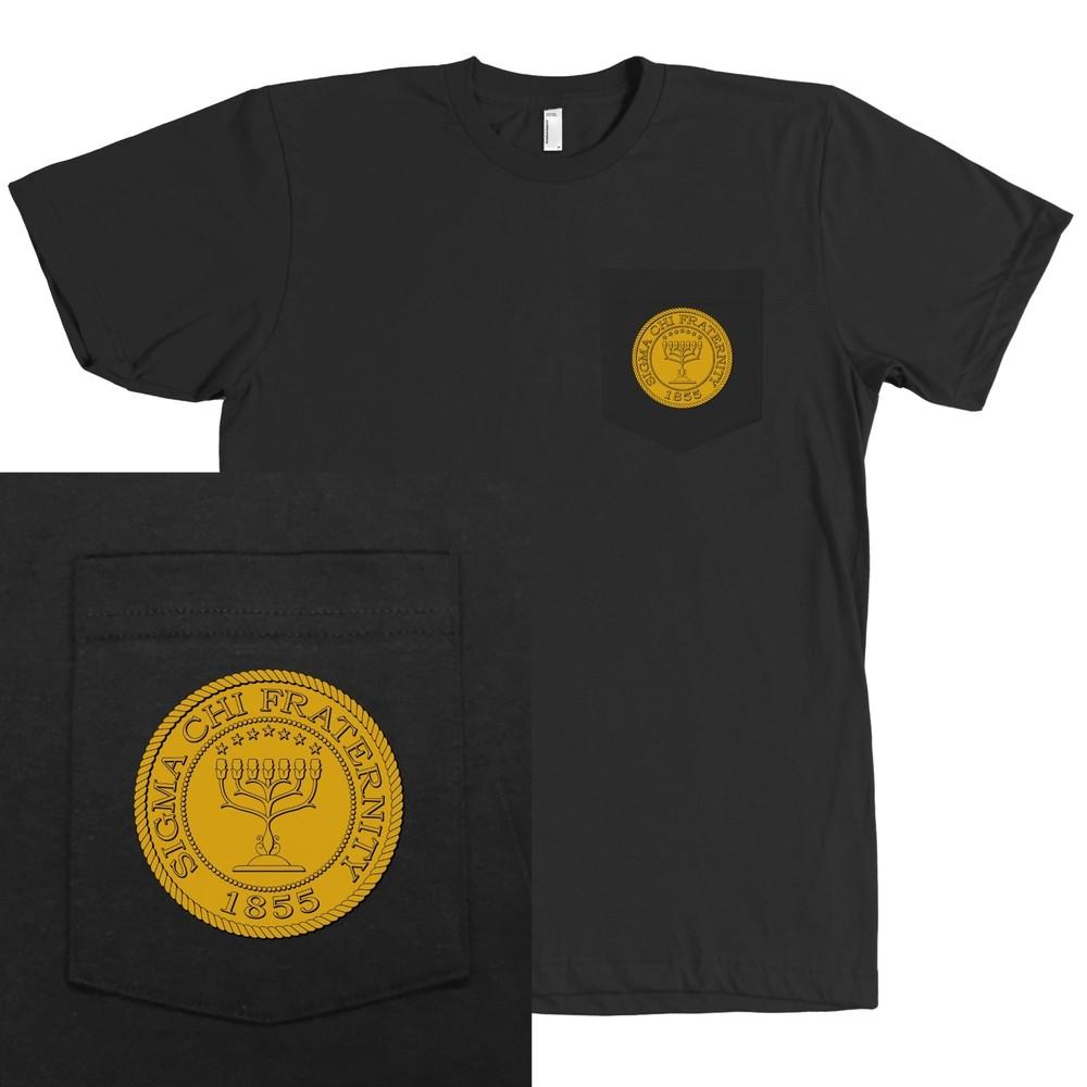 Sigma Chi Fraternity Bella + Canvas POCKE Sig Chi Seal Unisex T-Shirt L