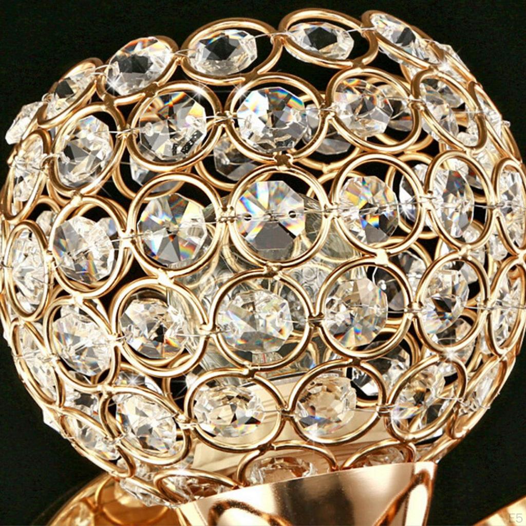 E26/E27 Wall of Crystal Lamp, Sconces Lighting Fixture with 2 Heads, Luxury European Lamp