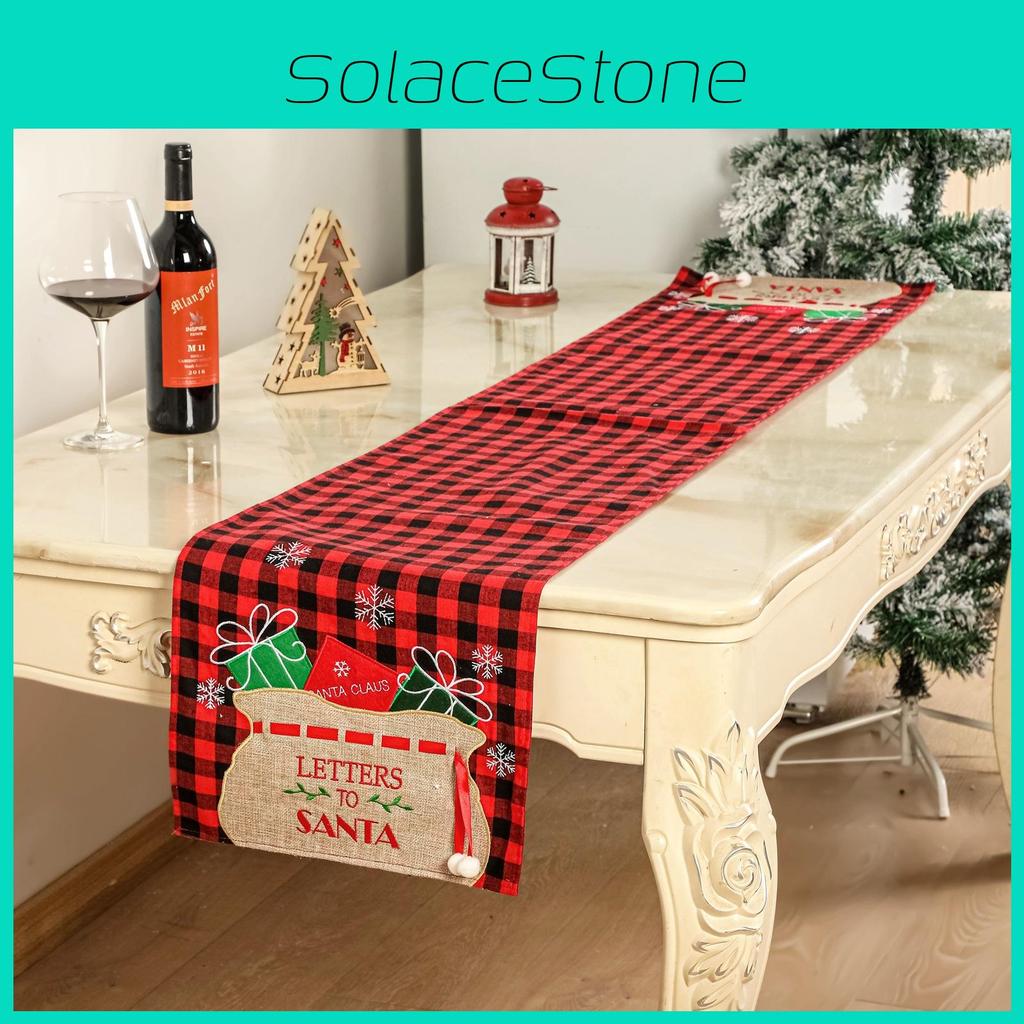 Decor Christmas Home Linen Gingham Table Flag Creative Decorative Goods Item