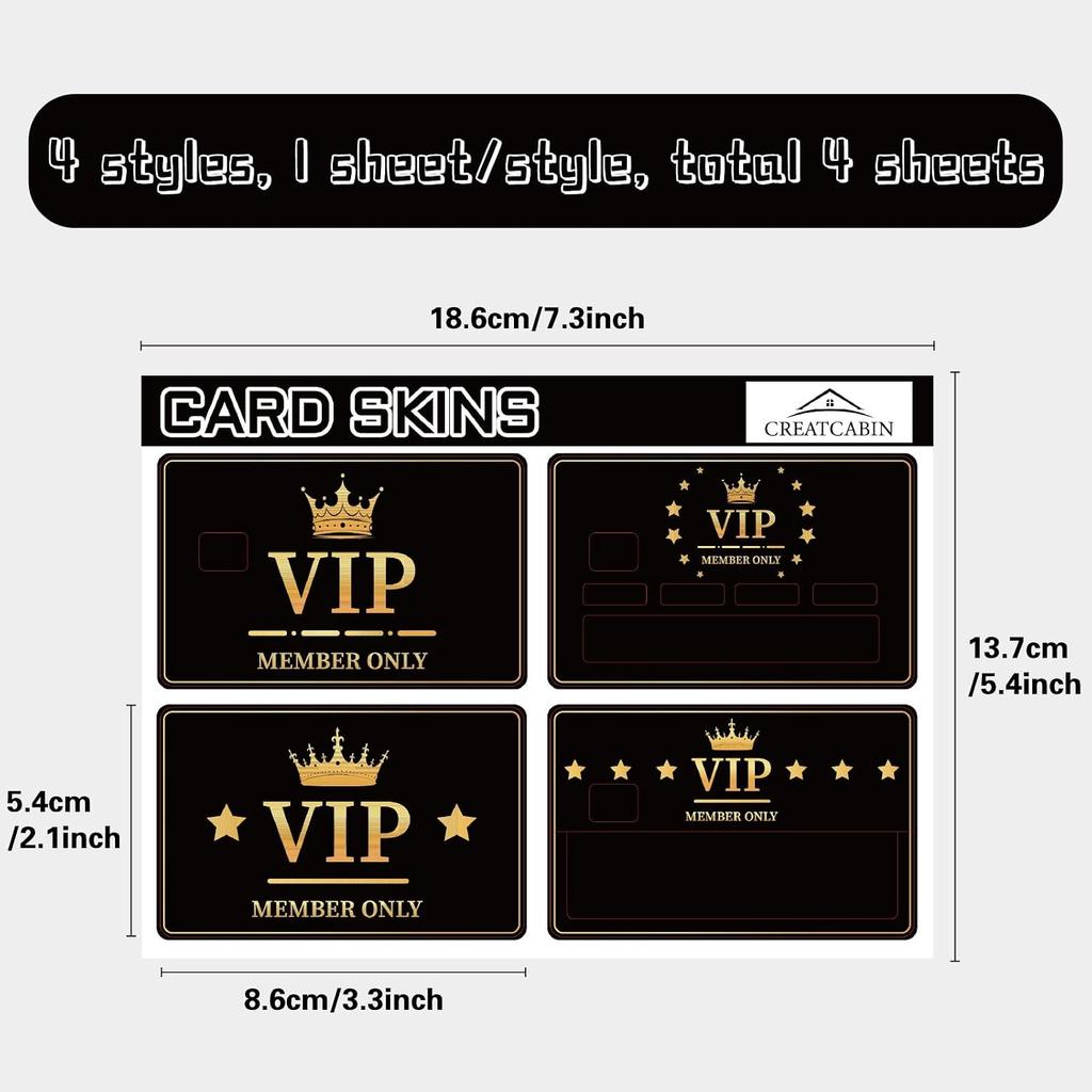 Rectangle PVC Plastic Waterproof Card Stickers Self-adhesion Card Skin for Bank Card Decor Word 186x137mm
