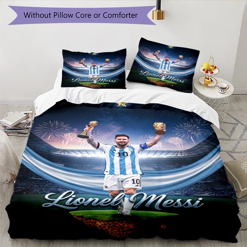 Messi Lionel Messi World Cup Champion Personalized Name Bedding Set,Premium Bed Linen for Bedroom Home Decoration,Perfect Collectible Gift for Messi F
