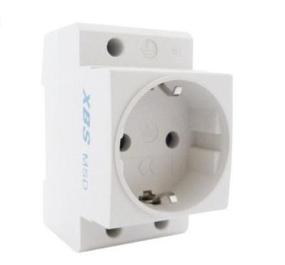 Modulair Enkelpolig Stopcontact 230V 16A Schuko Op Din-rail