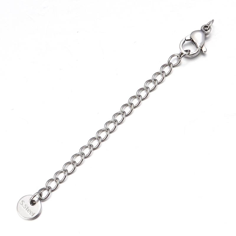 10pcs/lot Stainless Steel Extension Chains Link Jump Rings Lobster Clasps Connectors For Bracelets Necklace DIY Jewelry Making