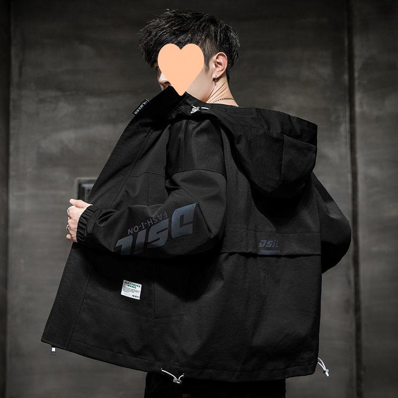 Jacket Men's Spring, Autumn and Winter New Ins Trend Hooded Casual Versatile Loose Jacket Top Clothes